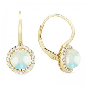 Opal & Diamond Earrings
