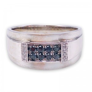 Estate Men's Black & White Diamond Ring