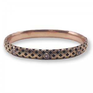 Estate Gold Weave W/ Black Bracelet