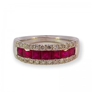 Estate Ruby & Diamond Band