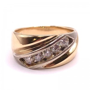 Estate 5 -.75Ctw Channel Brushed Ring