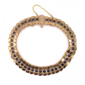 Estate Sapphire Coin Bismark Bracelet