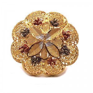 Estate Enamel Floral Ring