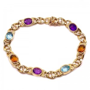 Estate Multi Semi-Precious Gemstone Bracelet