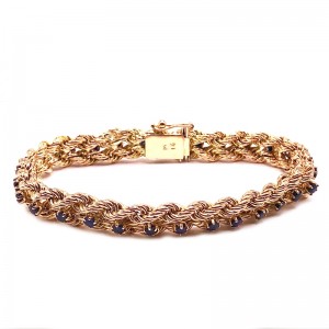 Estate Sapphire Double Rope Bracelet