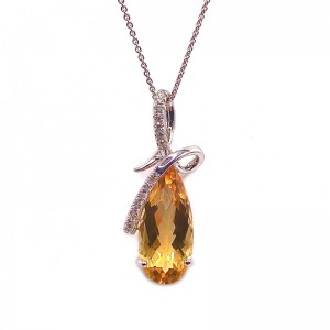 Citrine & Diamond Pendant