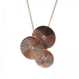 Estate Fluted Diamond Discs Necklace