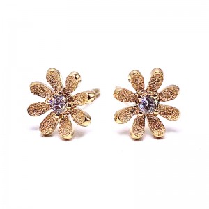Diamond Flower Stud Earrings