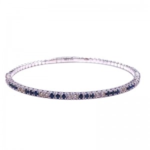 Sapphire and Diamond Flex Bangle Bracelet
