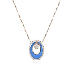 Simon G. Multi Diamond Oval Shaped Pendant