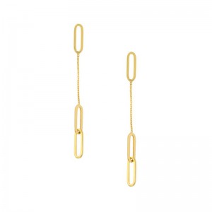 Paper Clip Long Dangle  Earrings
