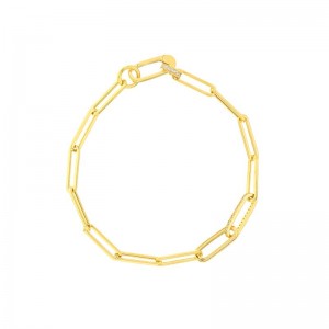 Paper Clip bracelet with Diamonds