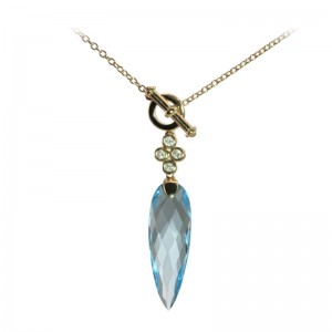 Sky Blue Topaz & Diamond Pendant by Olivia B