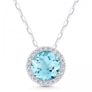 Aquamarine & Diamond Pendant