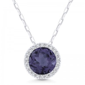 Created Alexandrite & Diamond Pendant