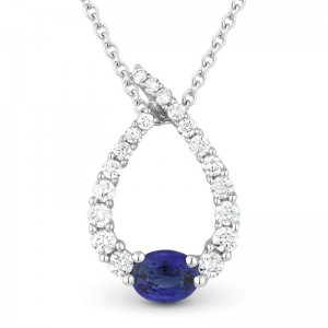 Blue Sapphire & Diamond Necklace