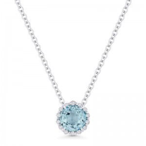 Aquamarine & Diamond Pendant.