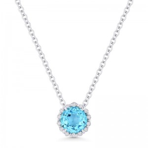 Blue Topaz & Diamond Pendant