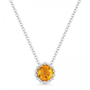 Citrine and Diamond Pendant