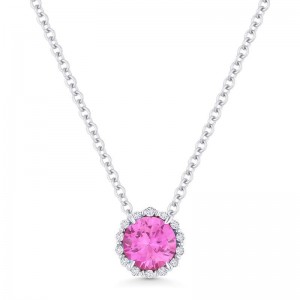 Pink Corundum & Diamond Pendant