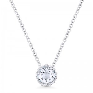 White Topaz & Diamond Pendant