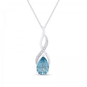 Swiss Topaz & Diamond Pendant