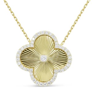 Diamond Clover Fluted Pendant