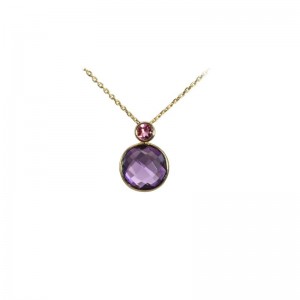 Amethyst & Tourmaline Pendant by Olivia B