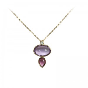 Amethyst and Rhodolite  Pendant by Olivia B