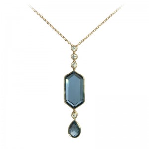 Blue Topaz-London Hexagon and Pendant by Olivia B