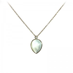 Mother of Pearl Pear Shaped Pendant by Olivia B