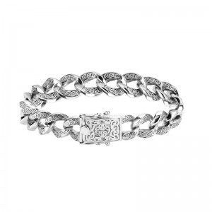 Celtic Knot Heavy Curb Link Bracelet by Keith Jack