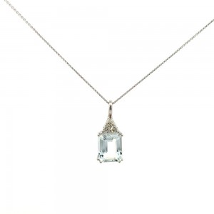 Aquamarine and Diamond Pendant