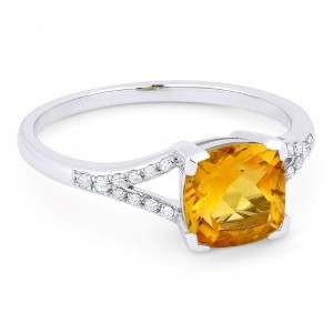 Citrine & Diamond Ring