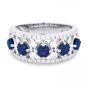 Blue Sapphire & Diamond Ring