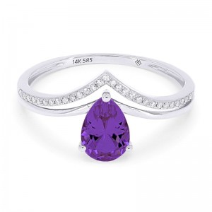 Amethyst & Diamond Ring