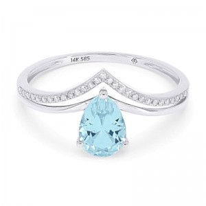 Blue Topaz & Diamond Ring