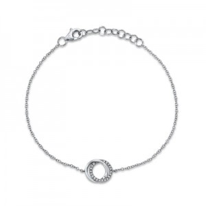 Diamond Love Knot Circle Bracelet