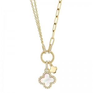 Mother Of Pearl & Diamond Necklace