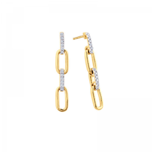 Diamond Paperclip Dangle Earrings