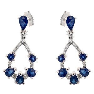 Sapphire Diamond Dangle Earrings