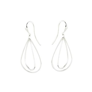 Small Pear Wires Sterling Silver Earrings
