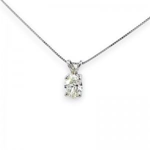 Oval Diamond Solitaire Pendant