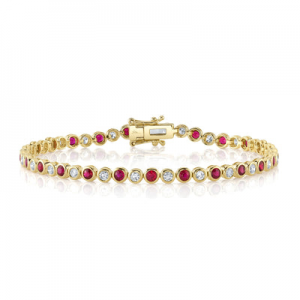 Ruby  and Diamond Tennis Bracelet