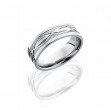 Men's Cobalt Carved Knurl Pattern Center Wedding Band