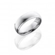Men's Cobalt Domed Wedding Band with Grooved Edge Angle