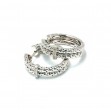 Sterling Silver Hoop Earring with Diamond Accents