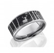 Men's Titanium Wedding Band with Forest Design