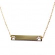 Gold Bar Cut Out Paw Pendant