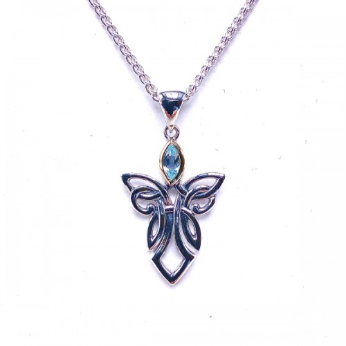 Sterling Silver Guardian Angel Pendant by Keith Jack